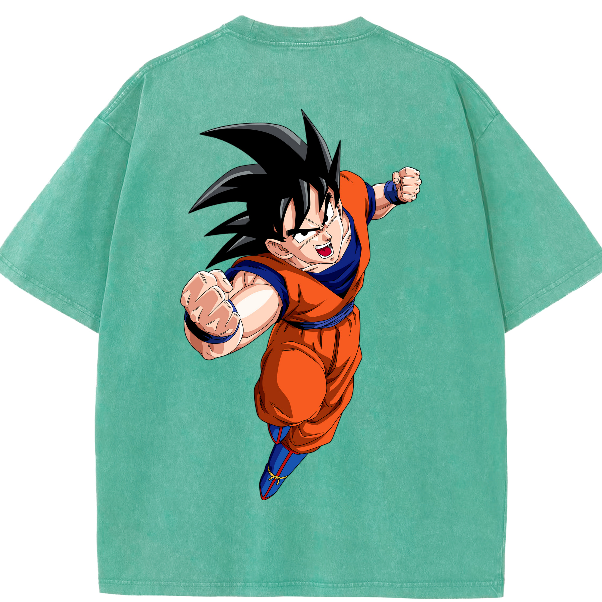（画像用） ドラゴンボール 孫悟空（そん ごくう）Son Goku カカロット DRAGON BALL Kakarotto 綿100% ヴィンテージ風 半袖Tシャツ（背面プリント）